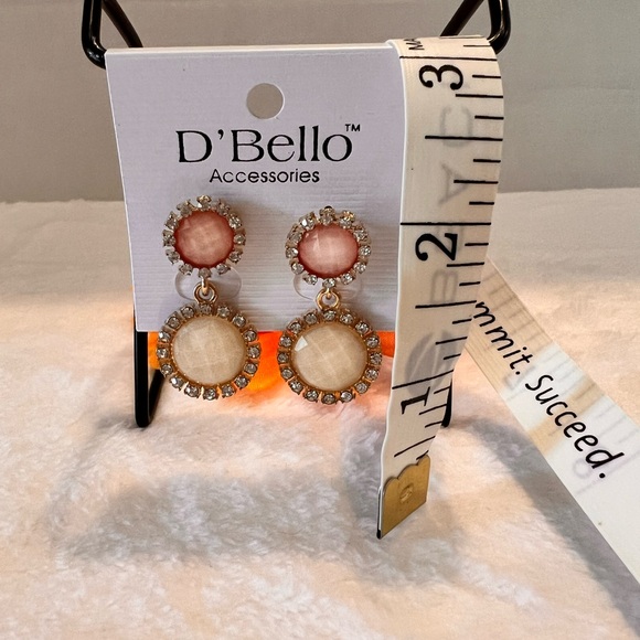 Pink and Beige Earrings - Picture 3 of 3